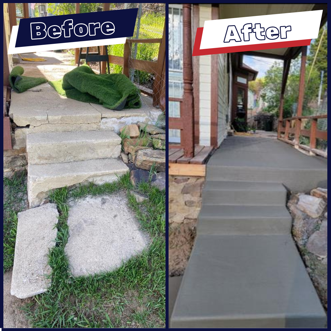Before&After Concrete Walkway With Steps
