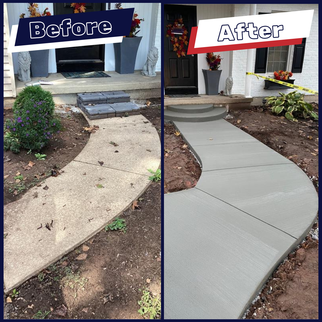 Before&After Front Concrete Walkway With Steps