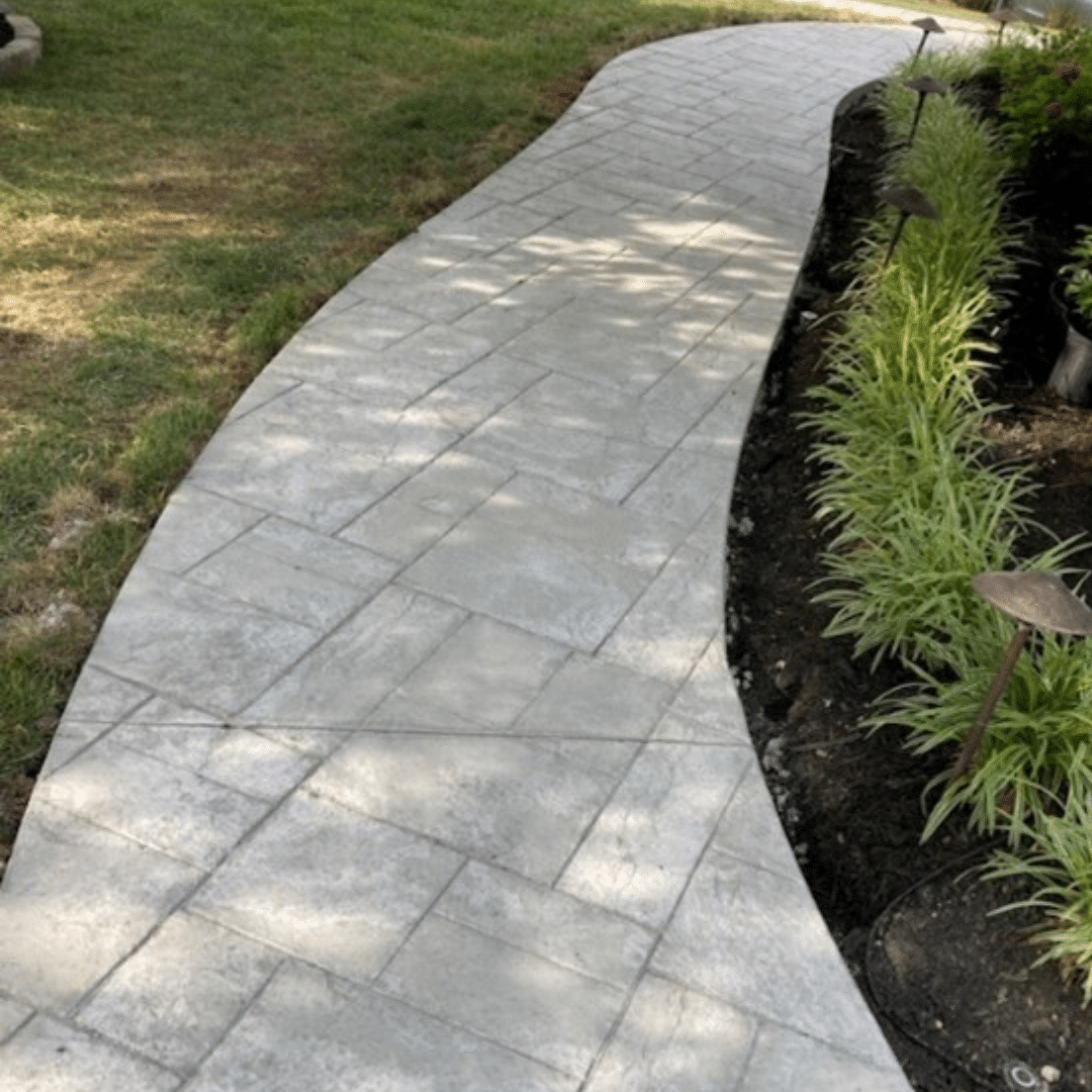 Colored and Stamped Concrete Walkway