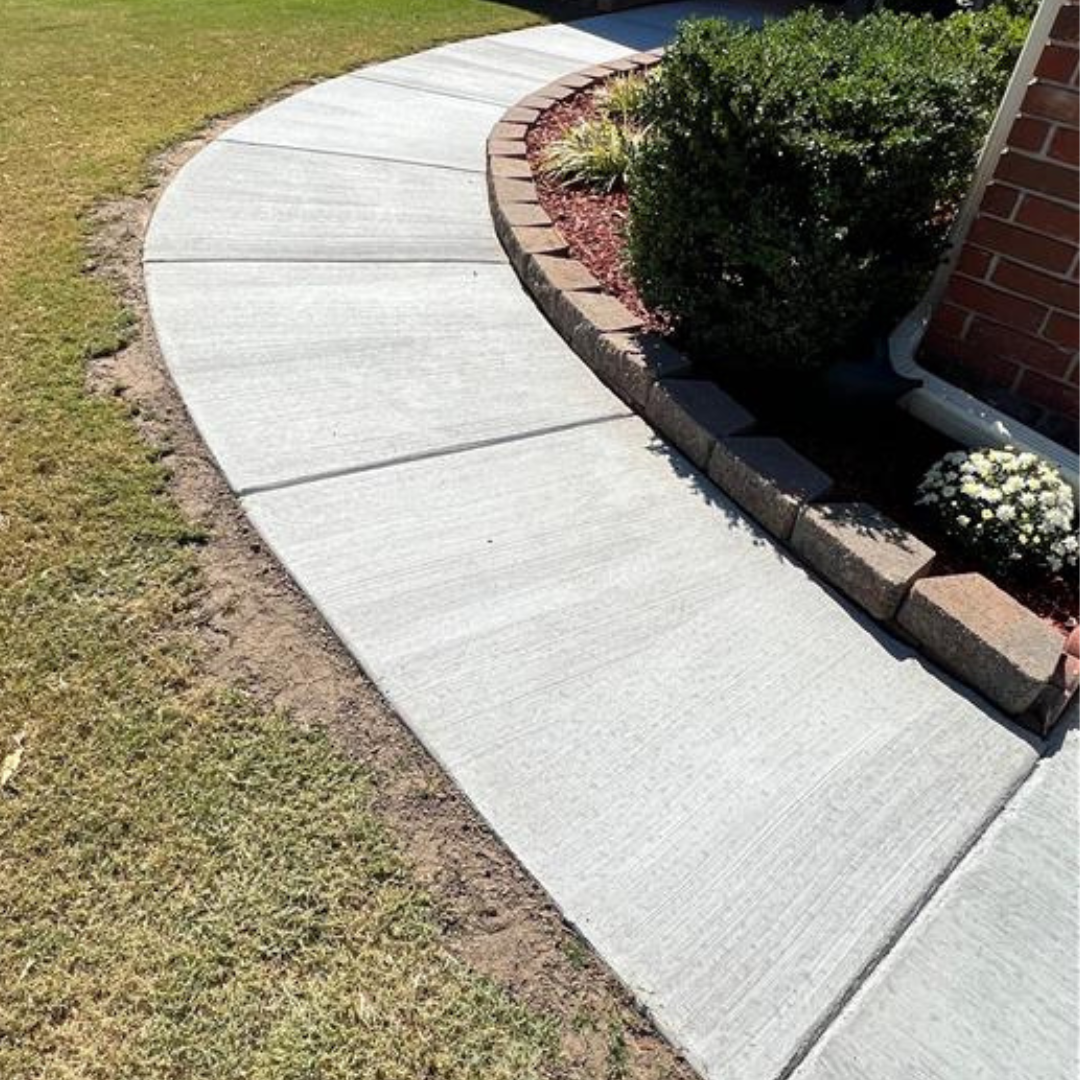 Curved Front Concrete Walkway